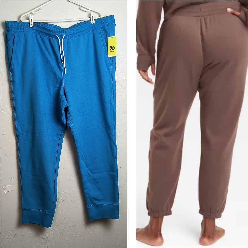 all in motion Cotton Fleece Jogger Pant Women's Size XXL Blue Comfort